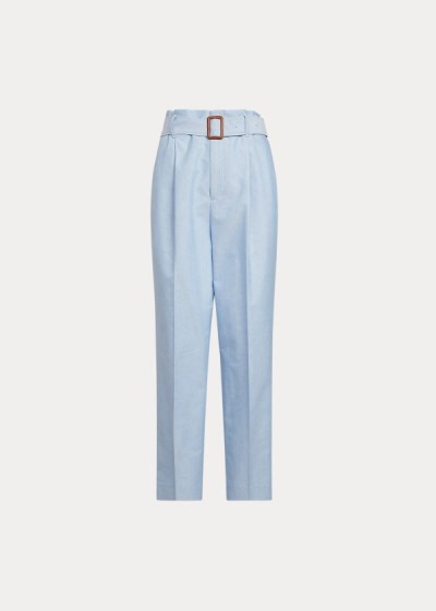 Women's Polo Ralph Lauren Belted Cotton Pants | 317042TFM